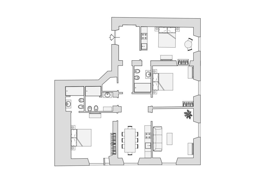 Room layout blue print