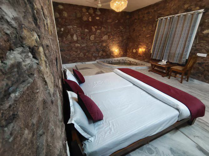 Rustic Cottage with stone bath tub