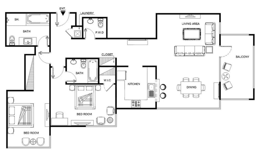 Room layout blue print