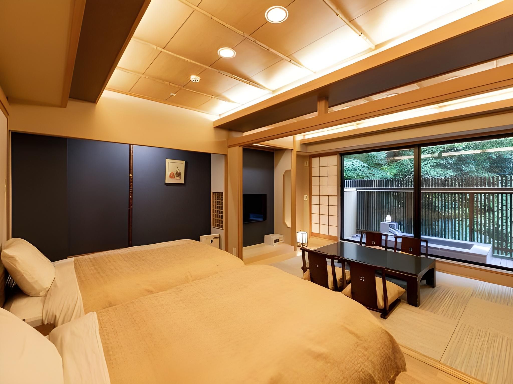 Twin Room with Tatami Area with Open-Air Bath - Non-Smoking