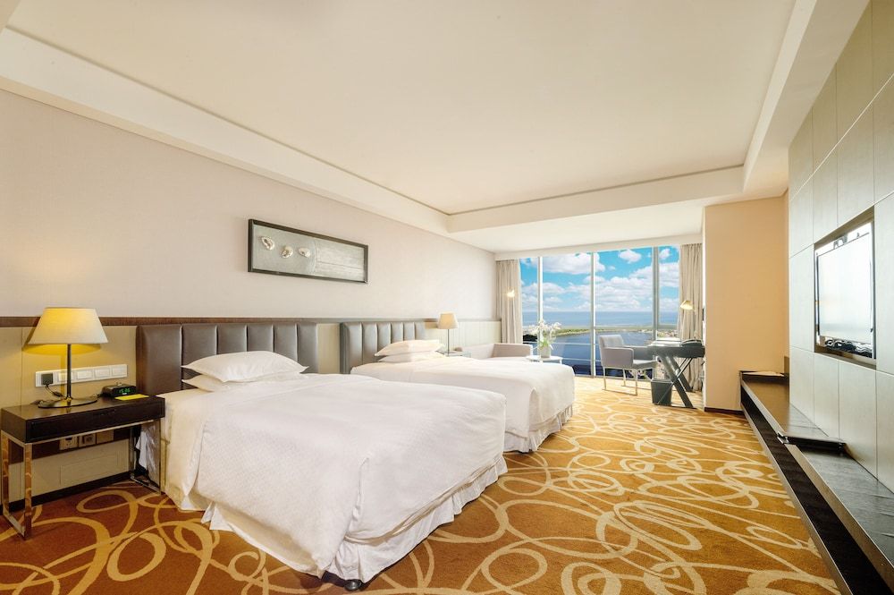 Double Room, 2 Double Beds, Sea View