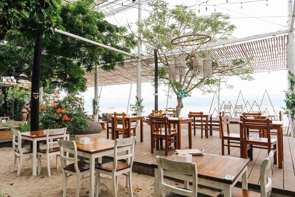 Outdoor banquet area