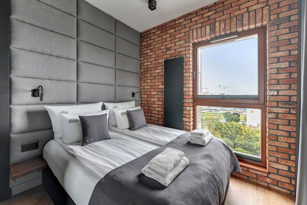 Riverside Nowa Motława SPA, Pool, Gym & Parking by Downtown Apartments Deluxe Apartment, 1 Queen Bed with Sofa bed, River View