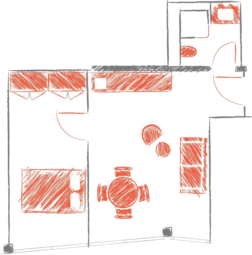 Room layout blue print