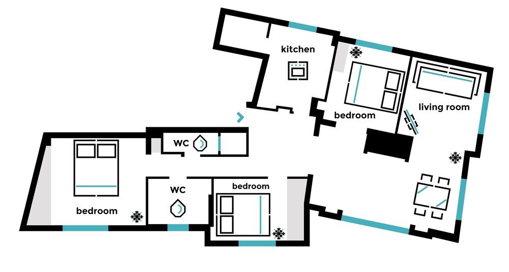Room layout blue print