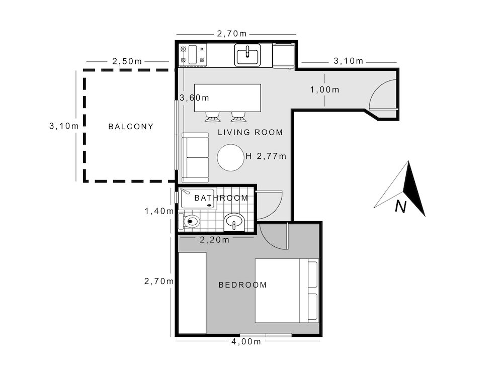 Room layout blue print