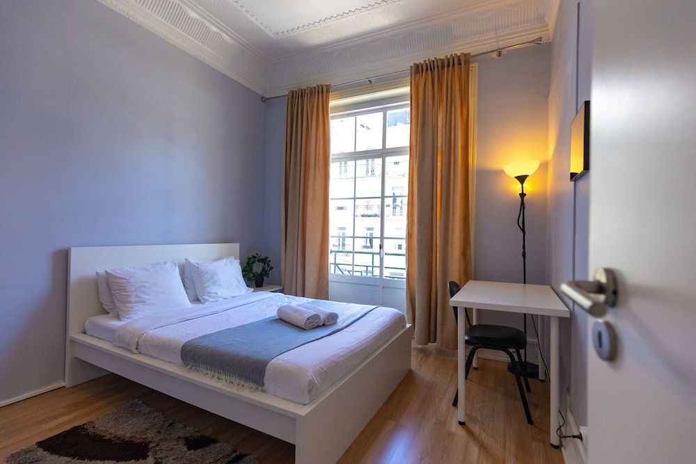 The Delight Hostel Lisbon Double Bed with Balcony and Shared Bathroom