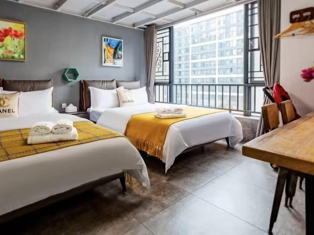 619[Deluxe City View] 4 bedrooms and 2 living rooms duplex mahjong suite /can accommodate 8-9 people