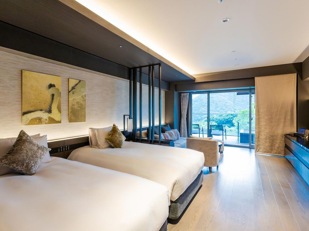 Hakone Gora KARAKU BF Included, West Wing Upper Floor - Deluxe Western Style Room with Open-air bath, Non Smoking