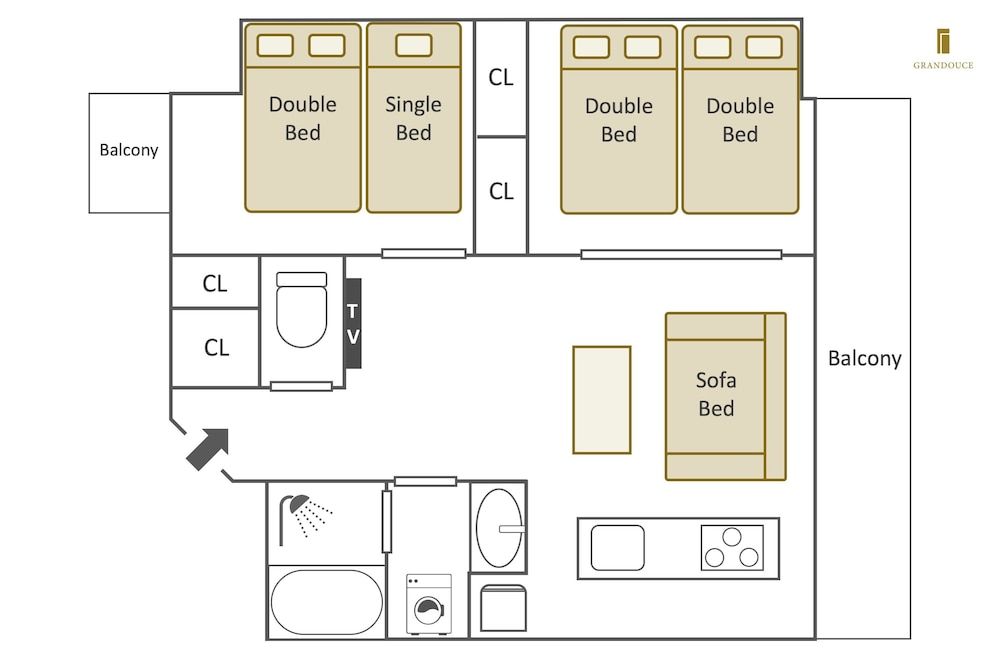 Grandouce Nishi-Tengachaya 2 Bedroom Apartment 13