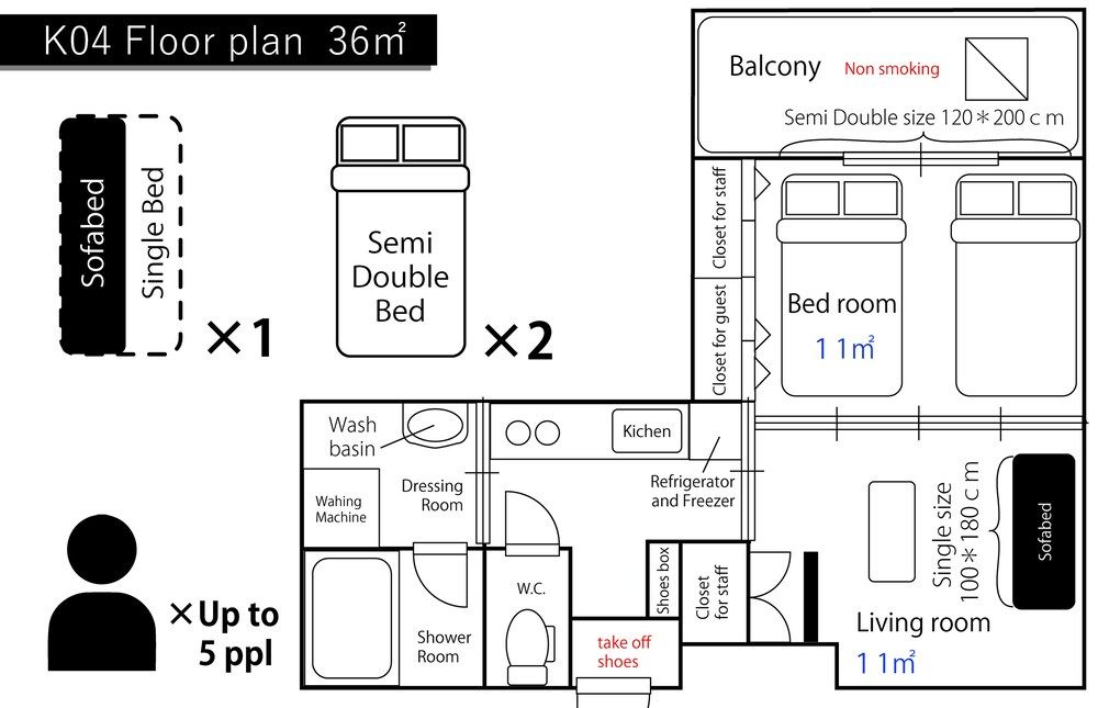 Shinsaibashi-House A Superior Apartment (A K04) 15