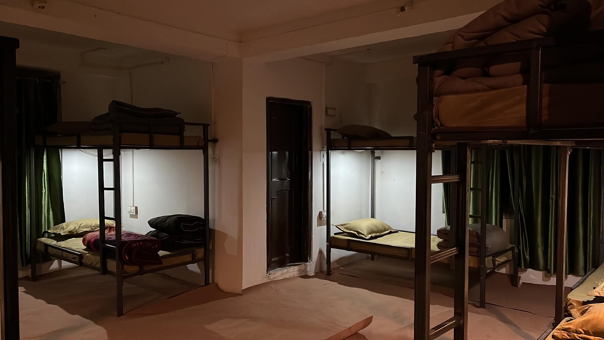 dormitory room with single bed