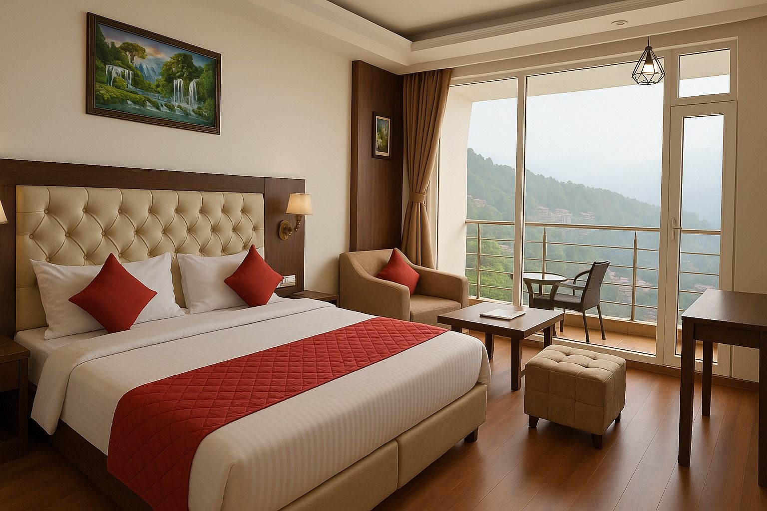 Kasauli Windsor Resorts Premium AC Room with Private Balcony Valley View 3