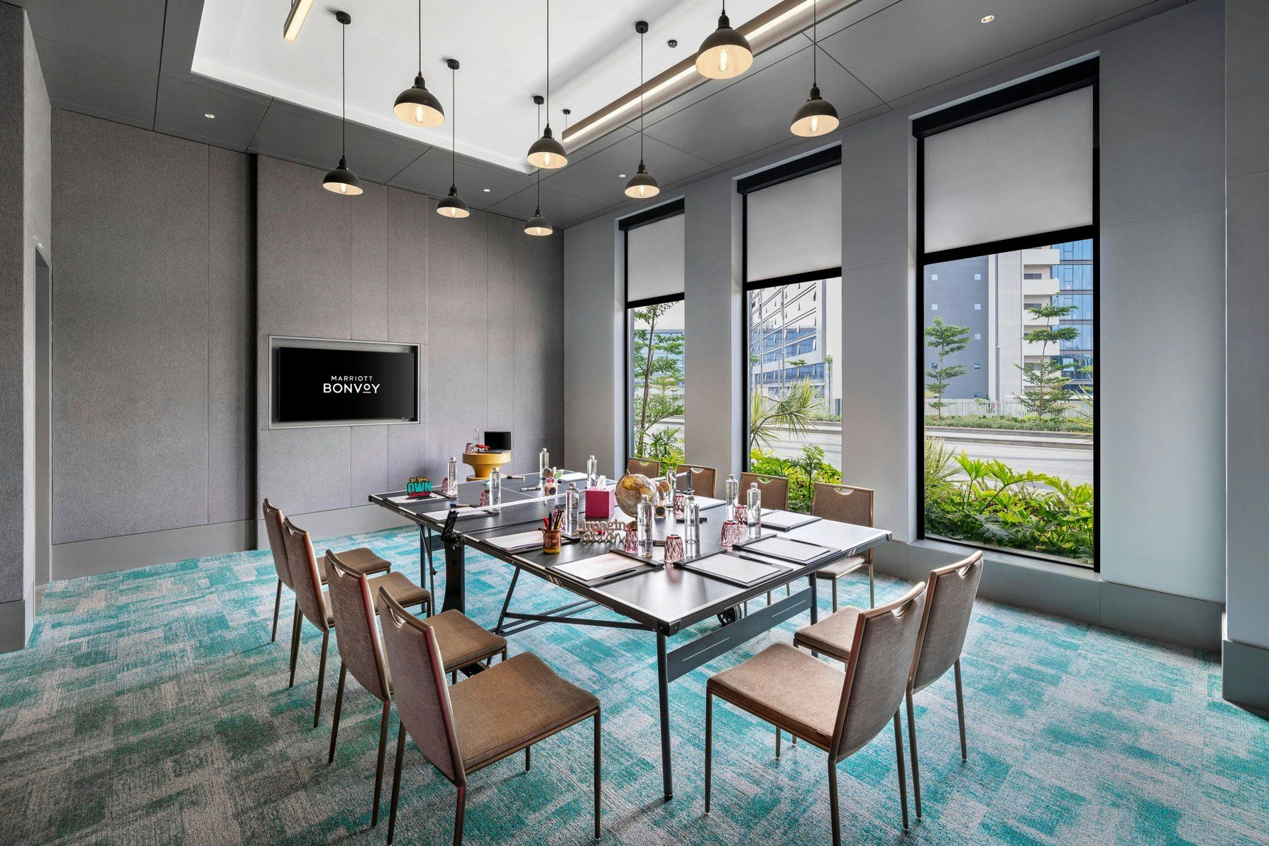 Moxy Bengaluru Movers Meeting Room setup