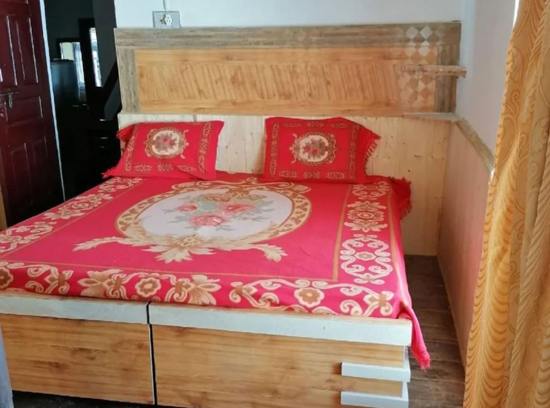 dormitory room with single bed