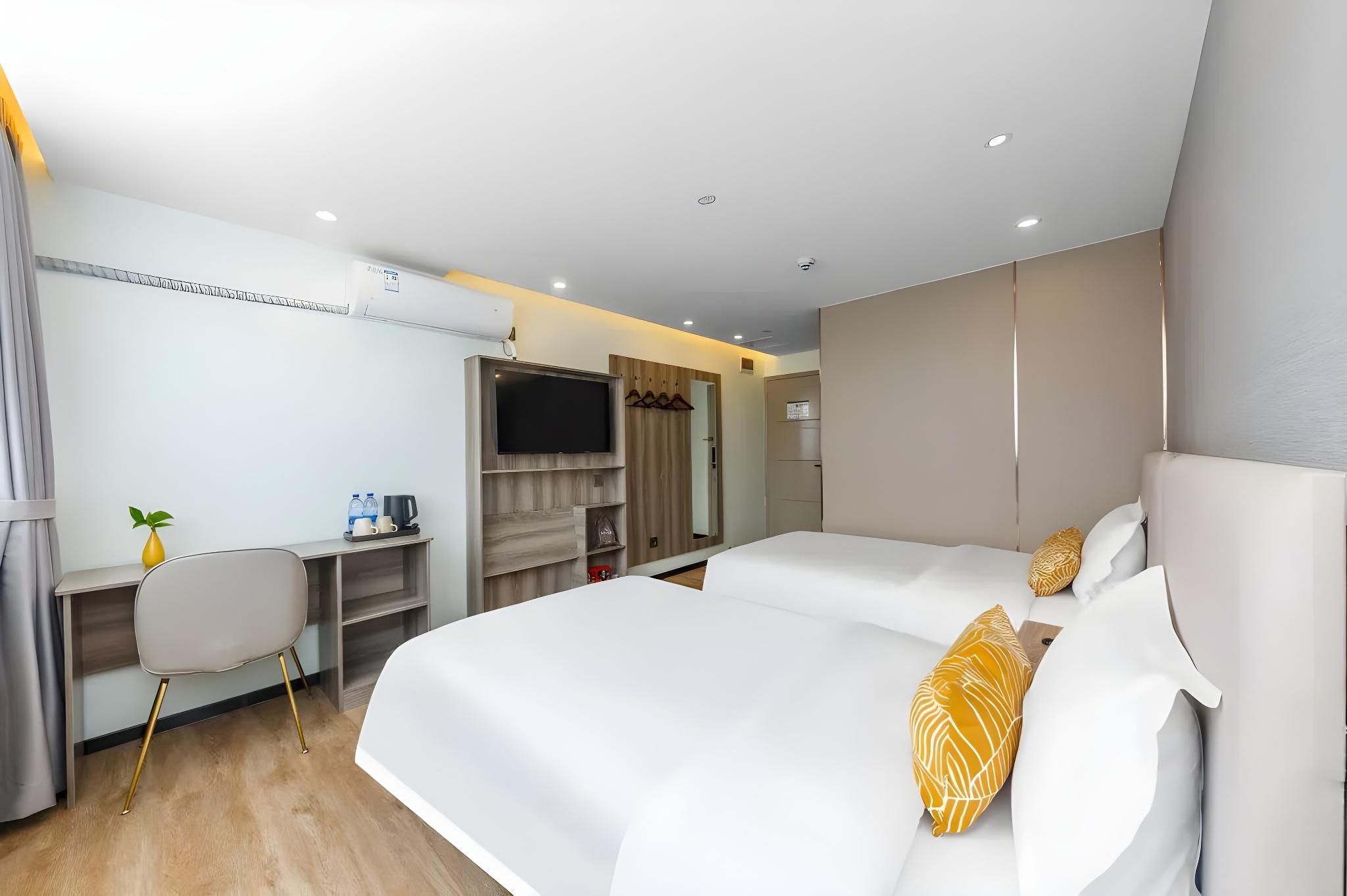 Aoya Buyu Apartment (Guangzhou Zhongda Subway Station Cotton Tree Tree Zhongdamen Branch) Comfort Twin