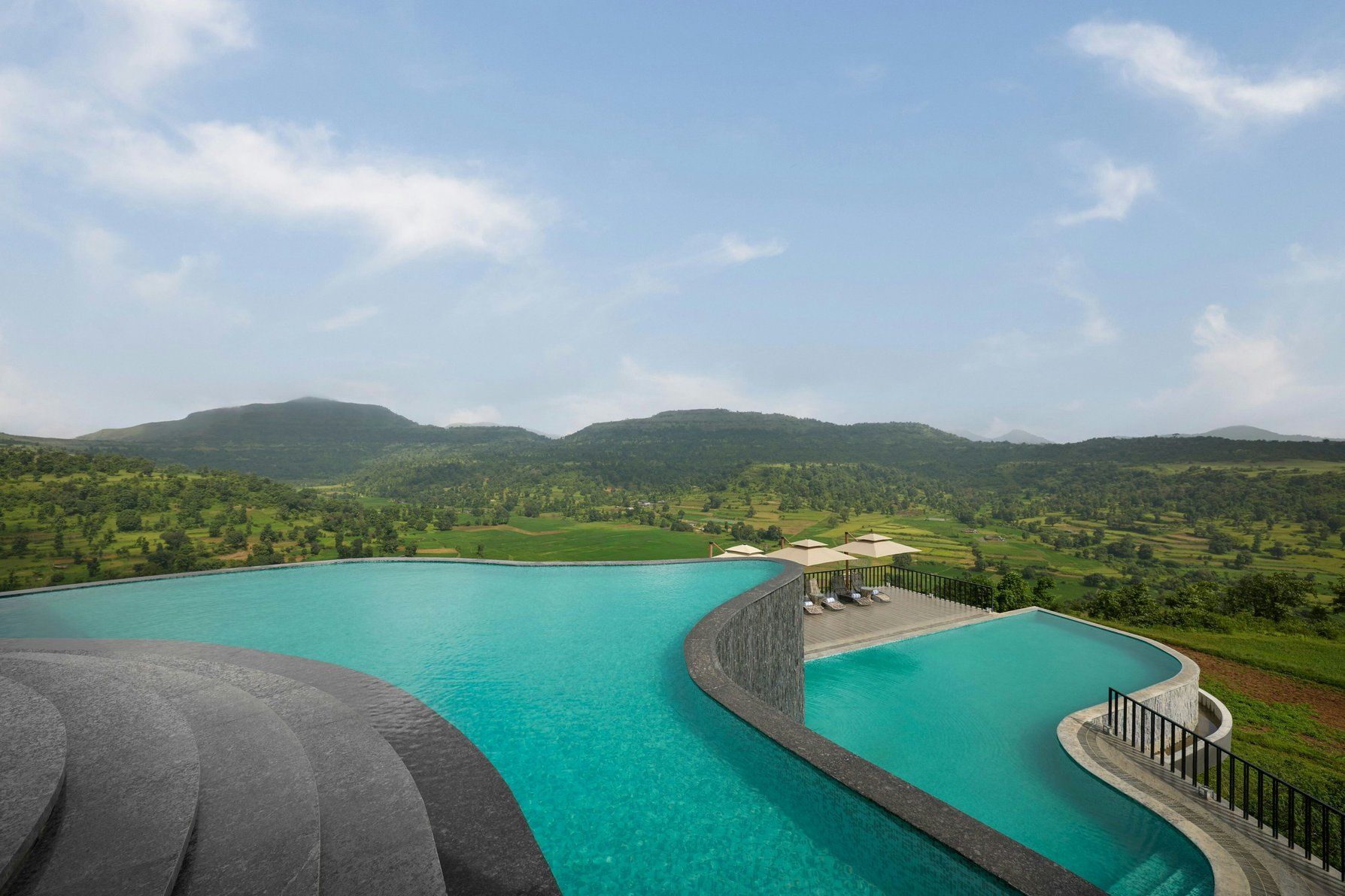 Outdoor Swimming Pool - Tiered Pool With View