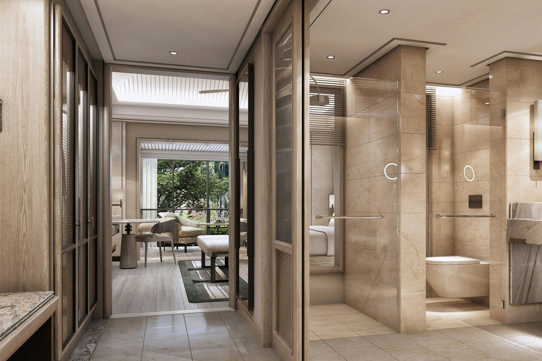 Caroline Astor Suite, 1 Bedroom Suite, 1 King, Lagoon view, Balcony