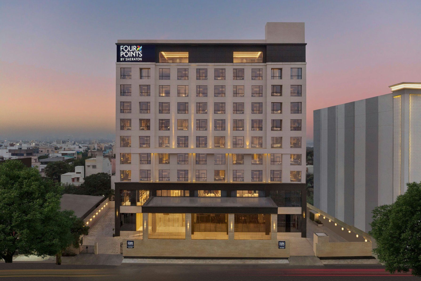 Hotel Facade Evening