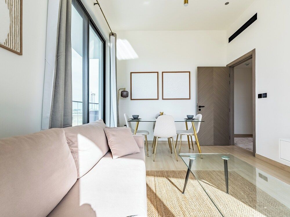 Apt with Artful Interior and Urban Views