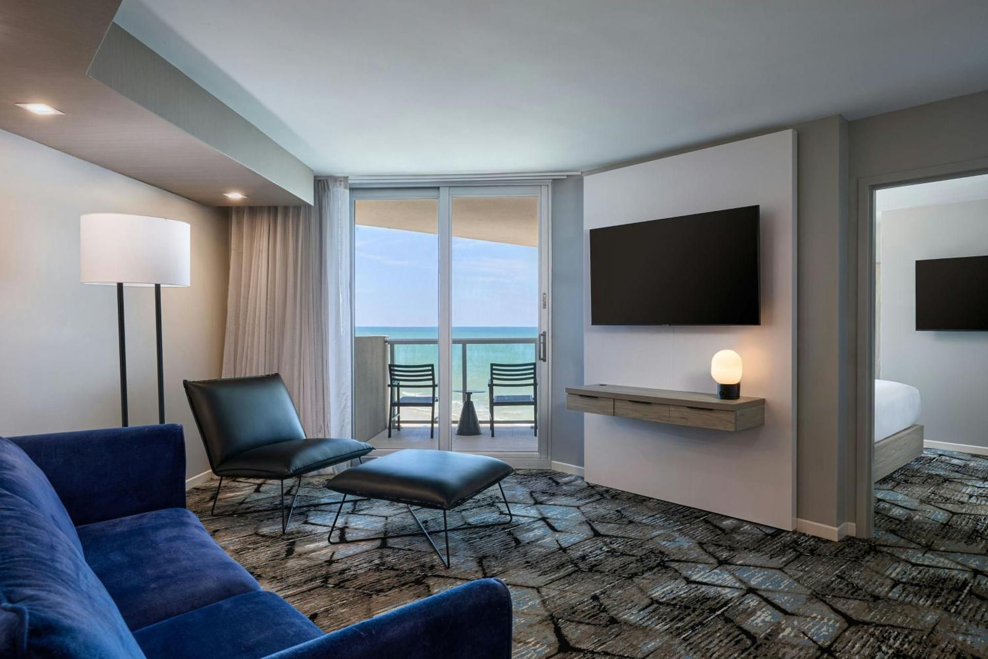 One-Bedroom King Suite with Sofa Bed, Ocean View and Balcony