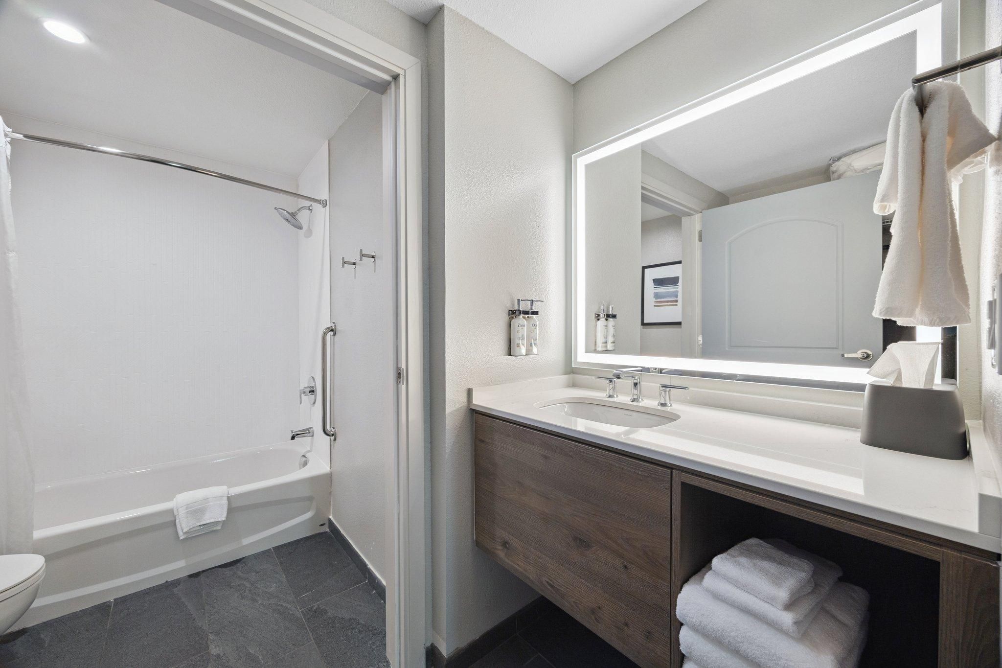 1 Queen Studio Suite Communications Accessible Bath Tub