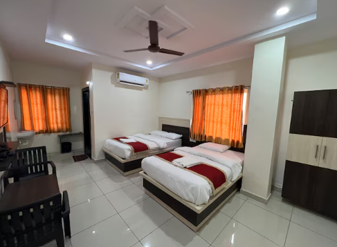 Triple Bed Room AC With RamalayamTemple View
