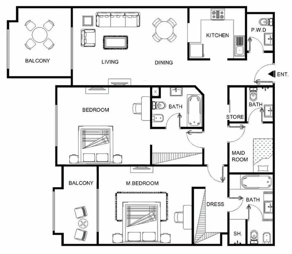 Room layout blue print