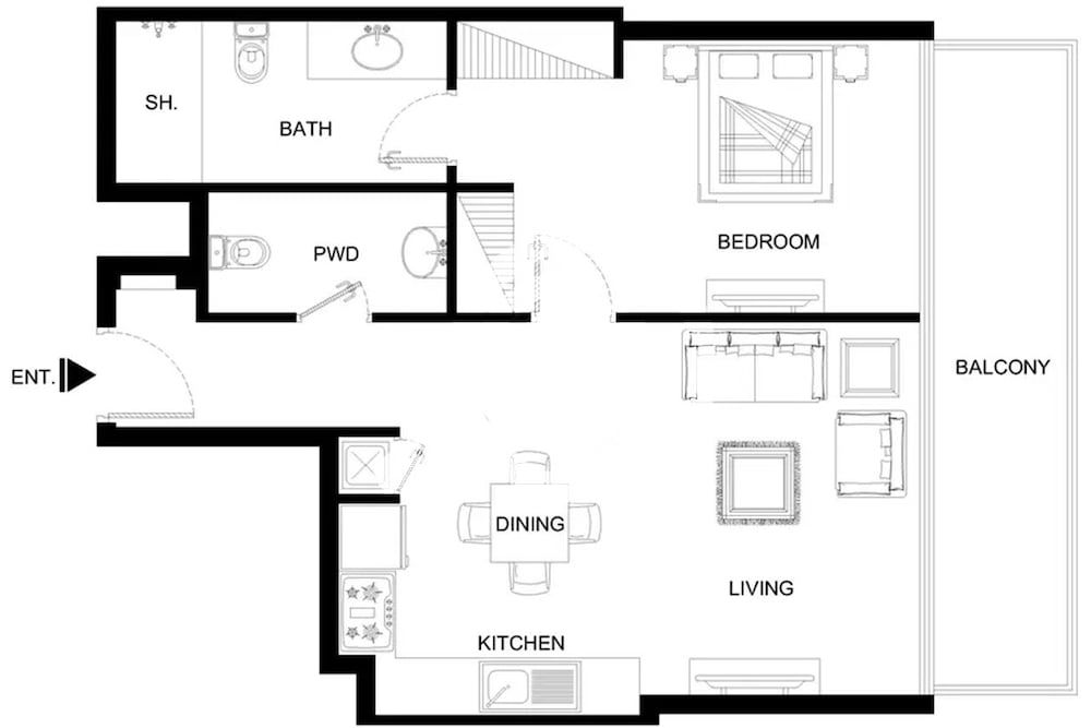 Room layout blue print