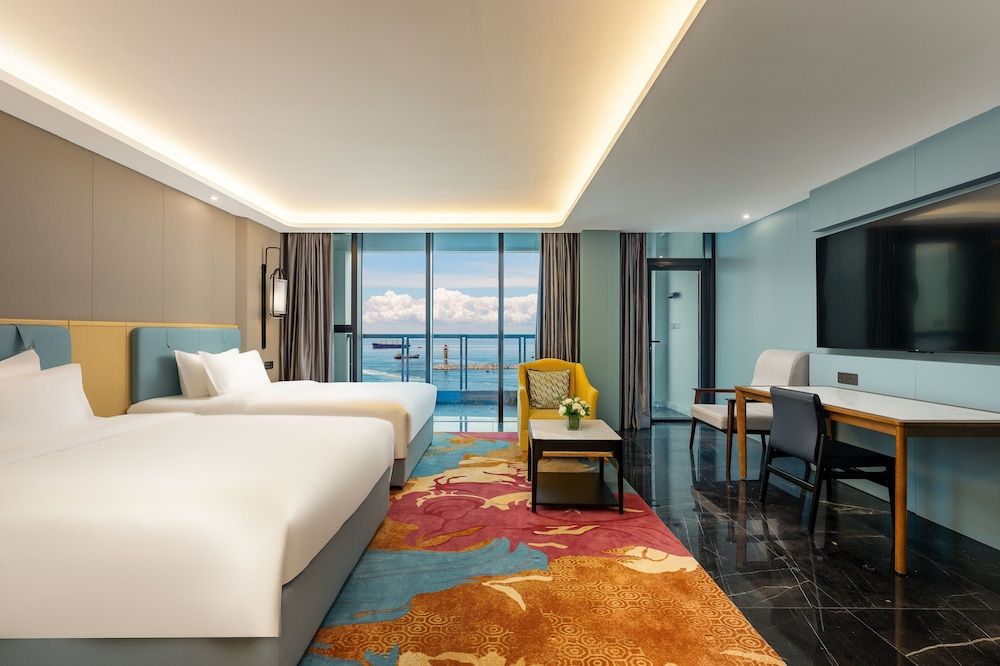 Standard Room, 2 Double Beds, Balcony, Sea View