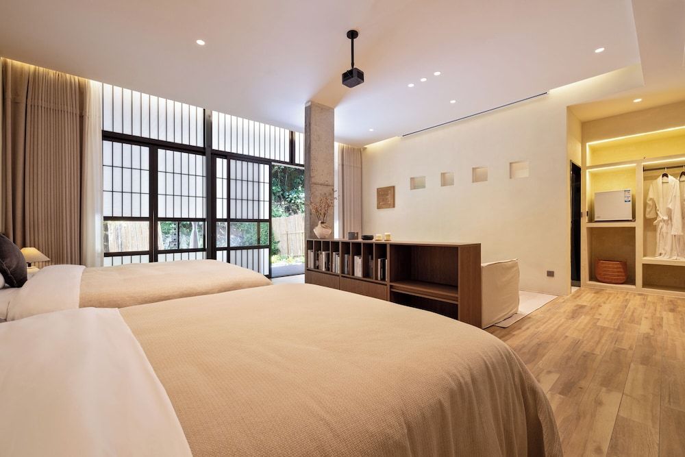 Xiyang Yishan Quiet Private Onsen Country Style Vacation Courtyard Deluxe Twin Room, Balcony, Courtyard View