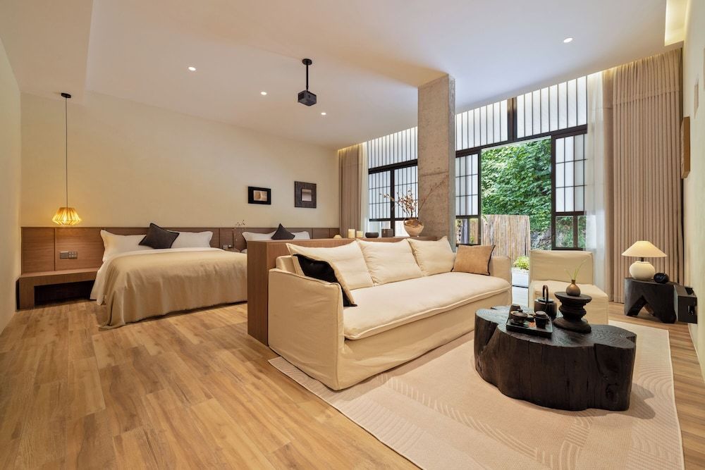 Xiyang Yishan Quiet Private Onsen Country Style Vacation Courtyard Deluxe Twin Room, Balcony, Courtyard View 2