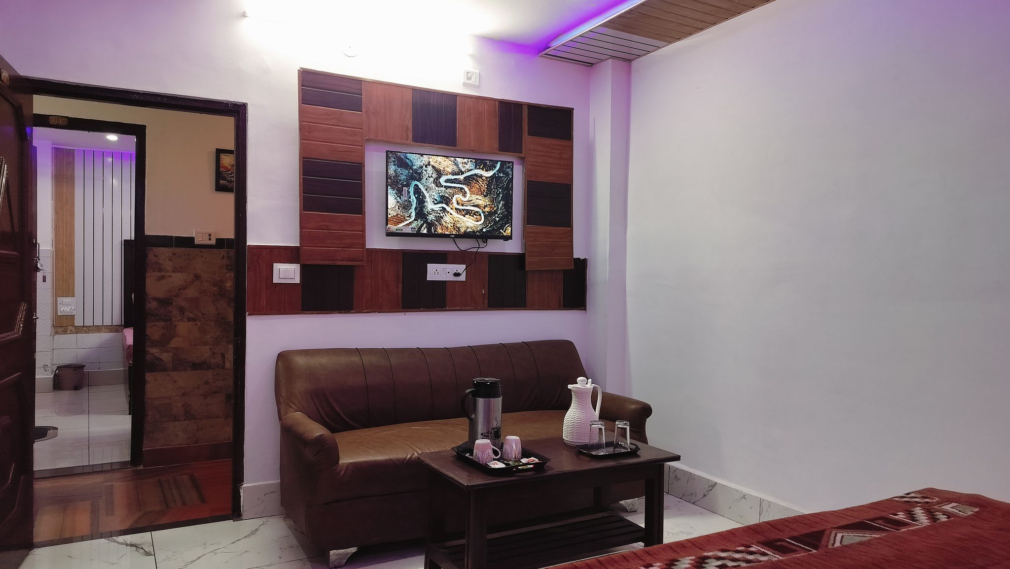 Pink White Guest House Semi Deluxe Room 11