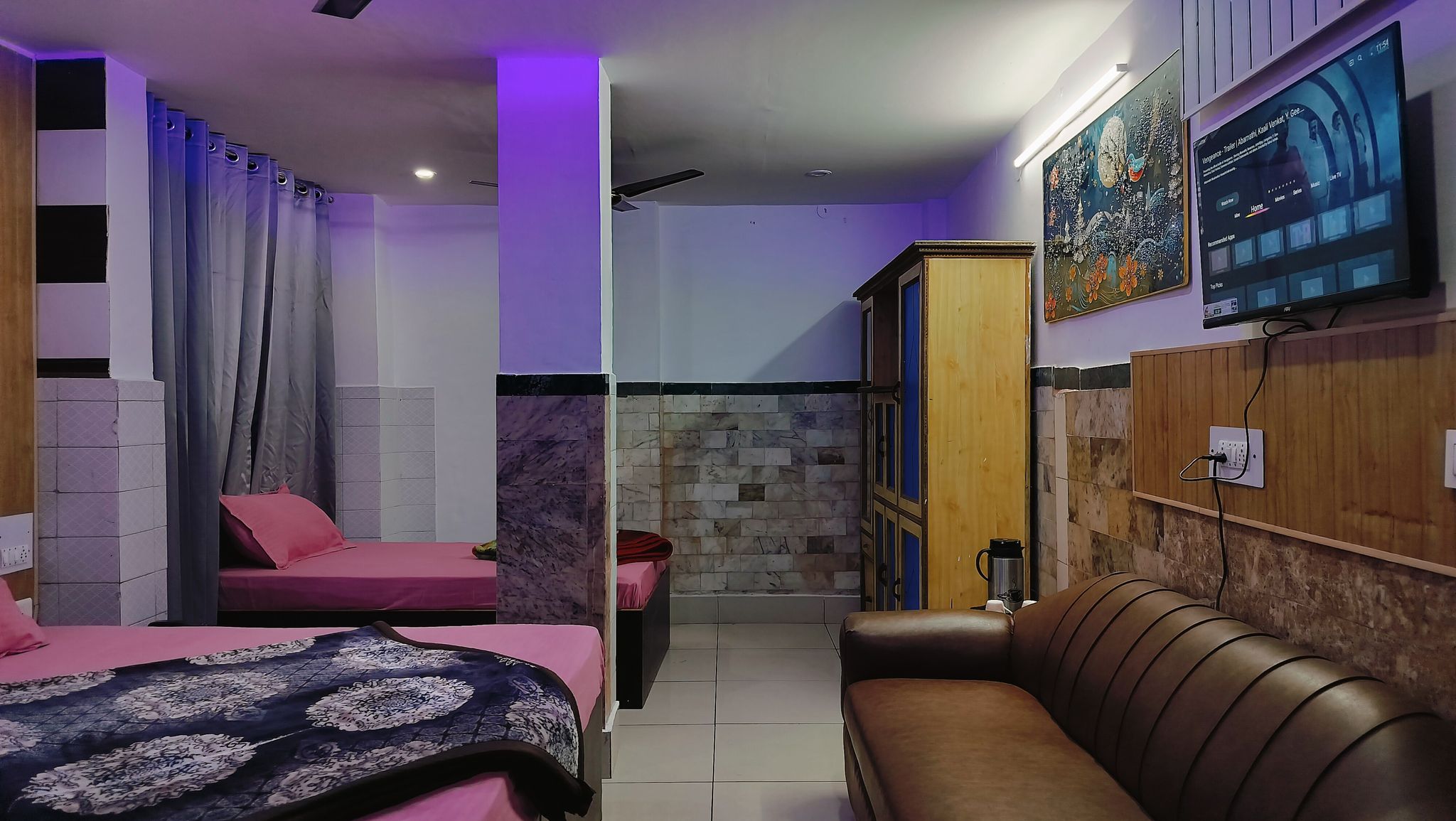 Pink White Guest House Semi Deluxe Room 8