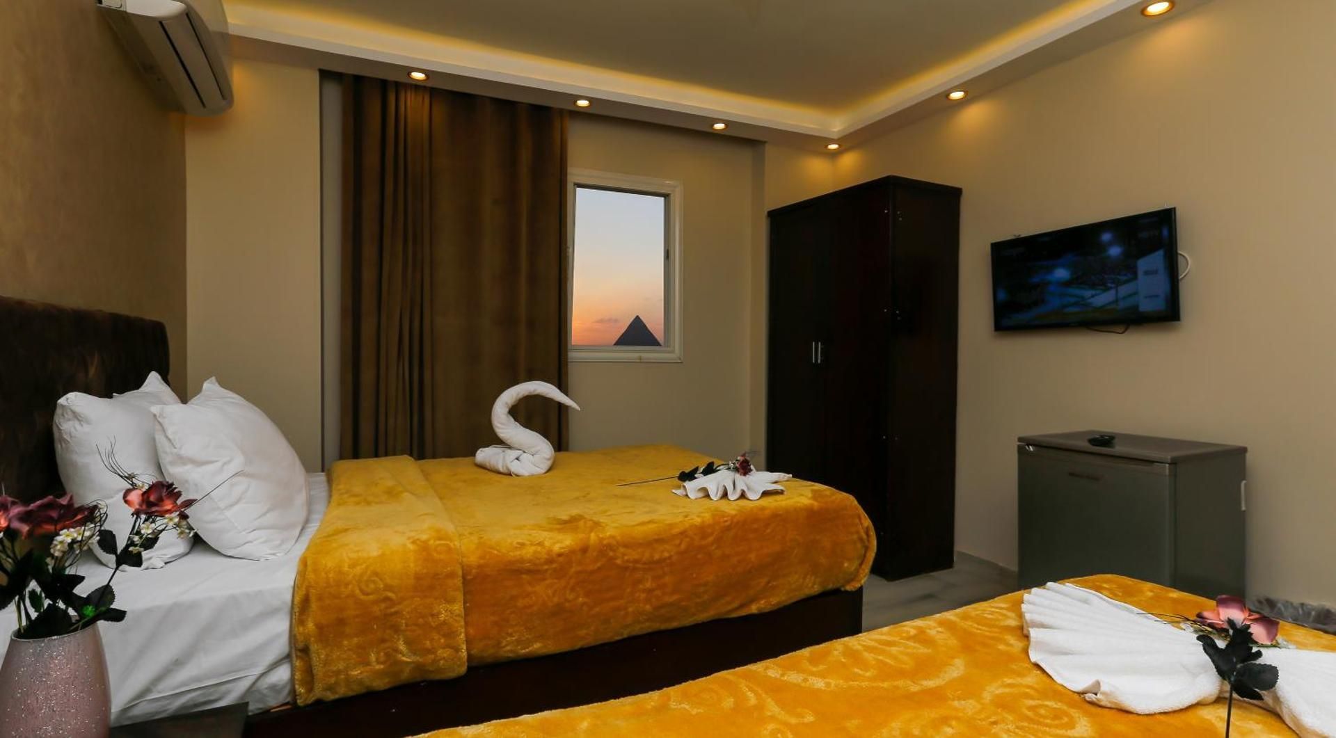 Family Room with Pyramids view