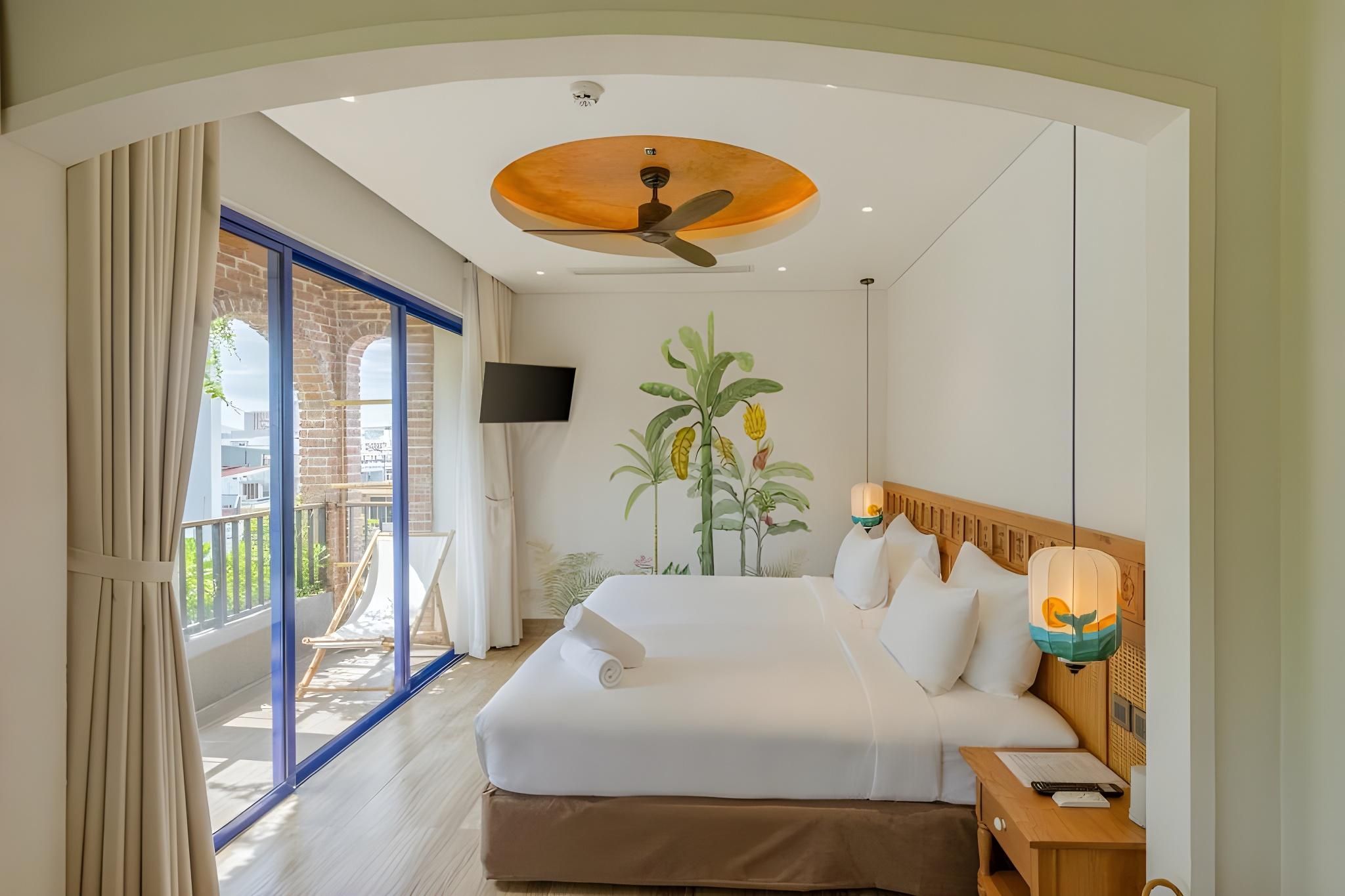 Twin Bed with City View