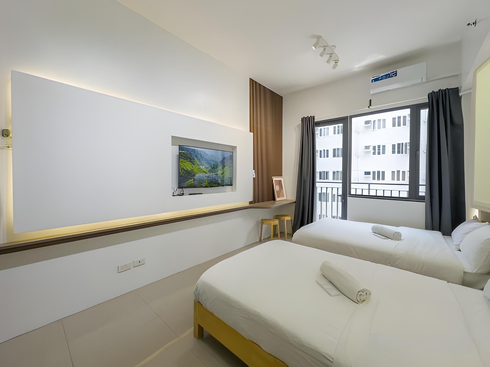 Minimalist Style | Twin Beds Studio With Balcony