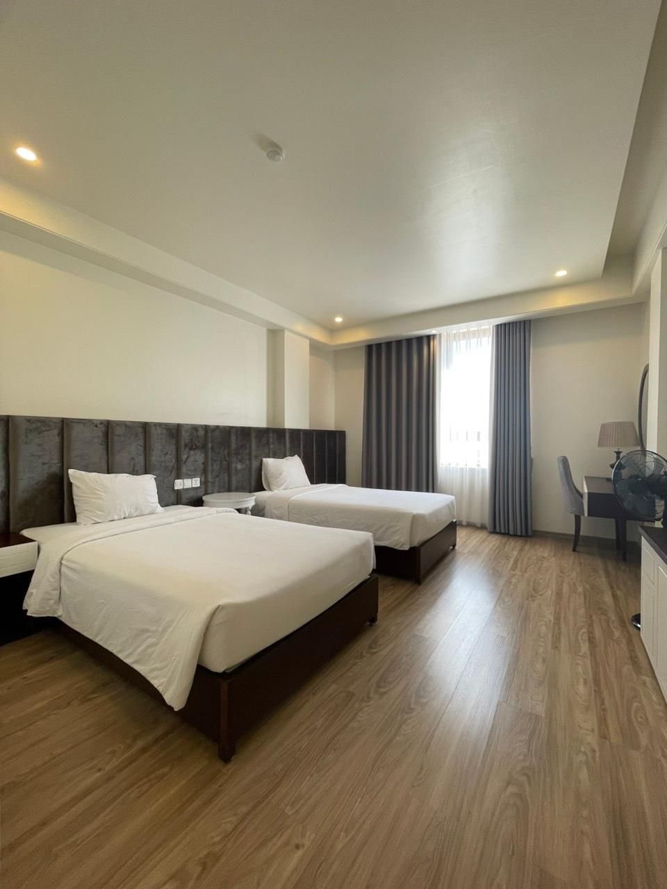 Twin Bed with City View