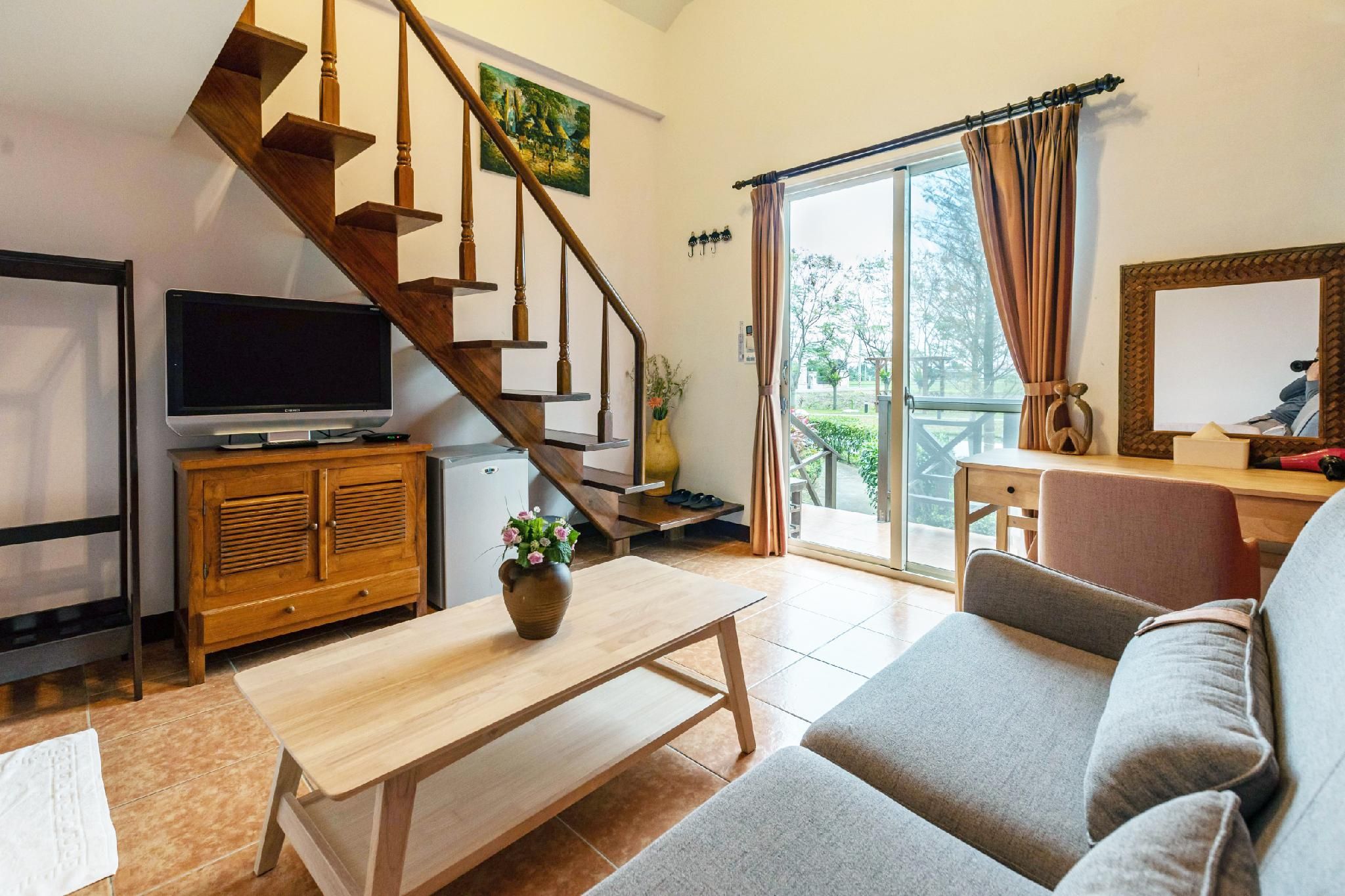 Garden View Duplex Double Room with Balcony