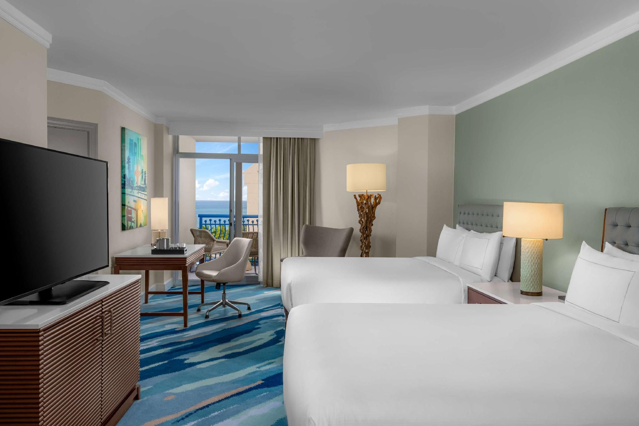 PARTIAL OCEAN VIEW ARUBA TOWER 2 QUEEN BEDS