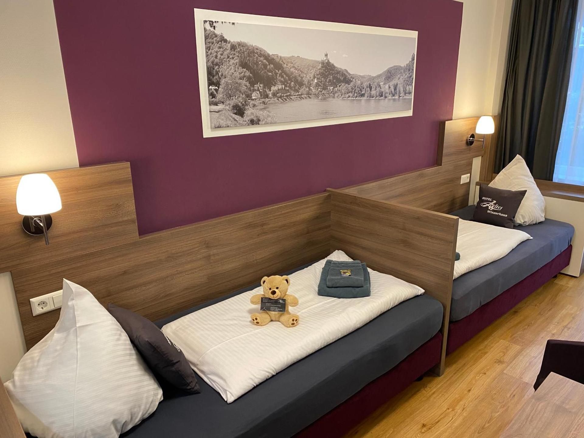 Twin Room with separated beds with Terrace and Residential Area View