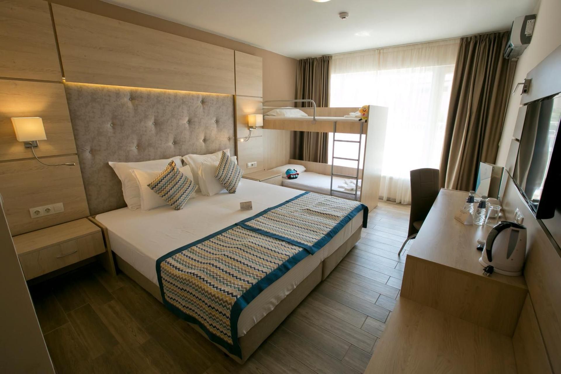 Double Room with Balcony and Side Sea View (2 Adults + 2 Child ) - Building 2 - Free Beach Access