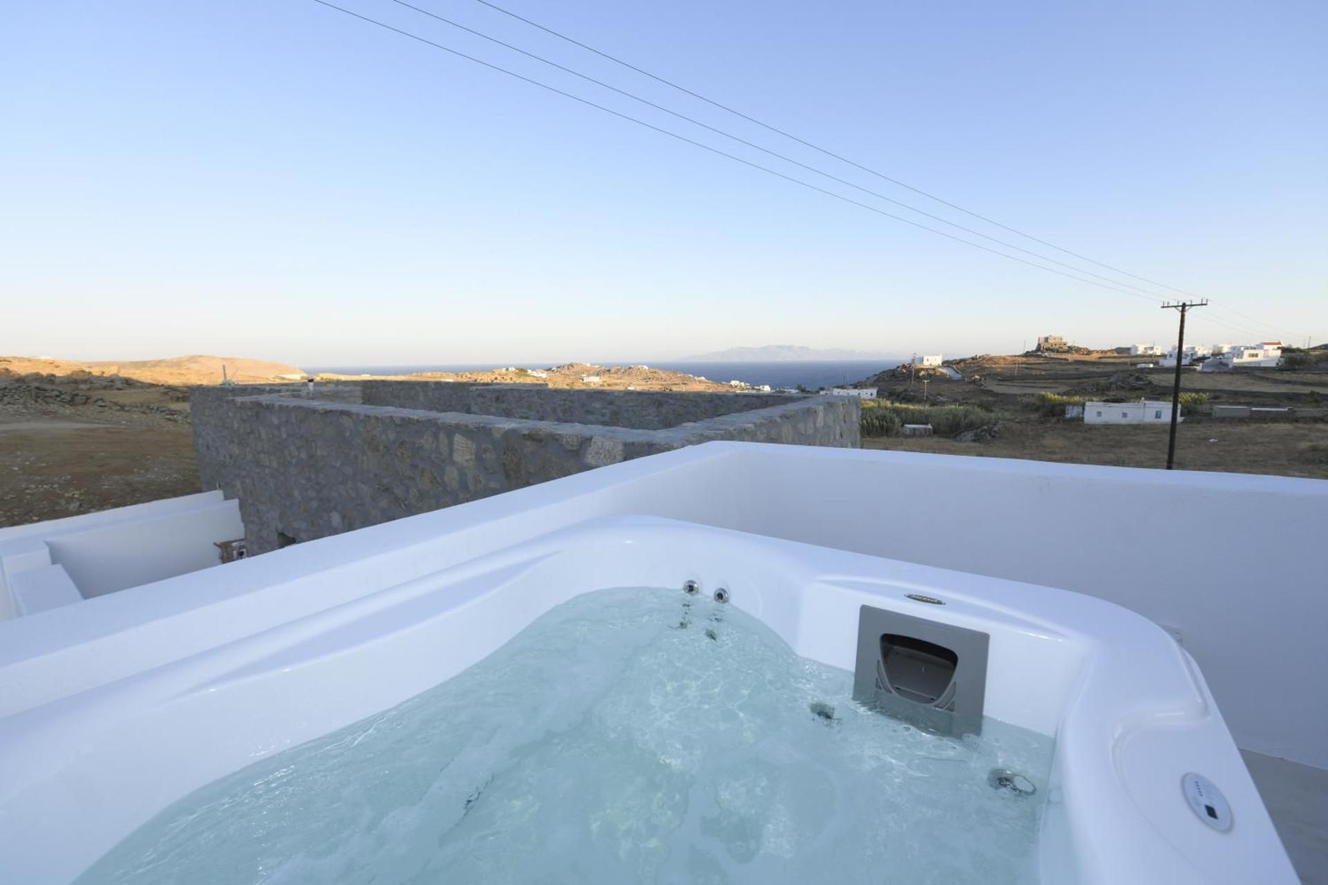 Myconian Two Bedroom Villa Sea View with Private Pool and Outdoor Jetted Tub