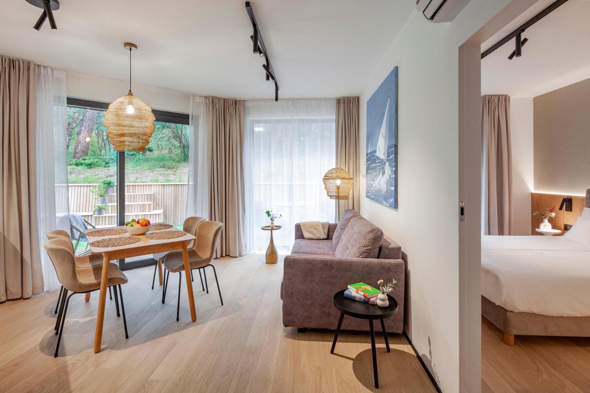 Six-person apartments with a forest garden