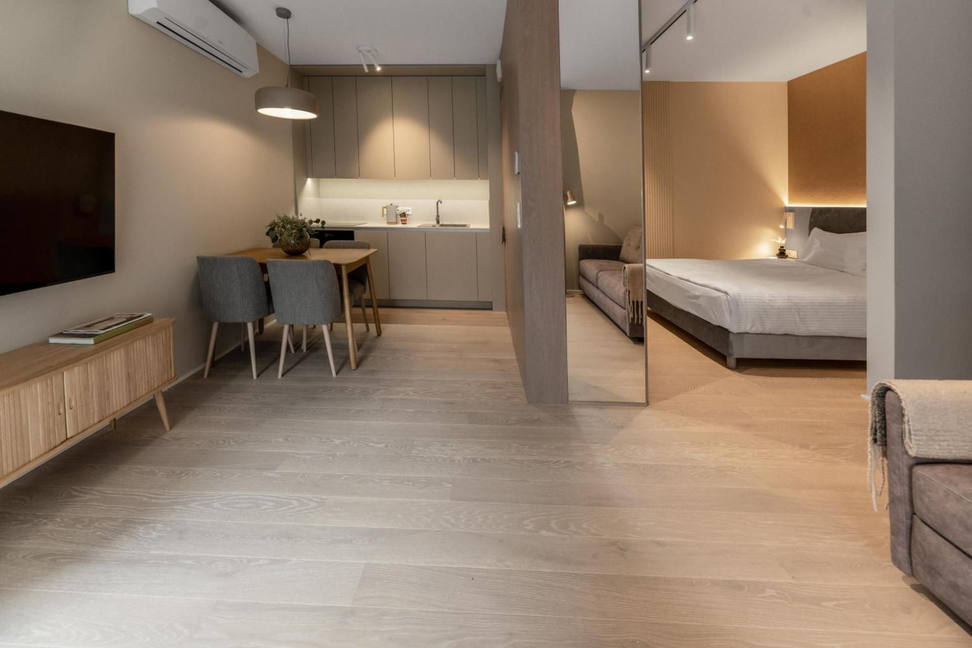 Cozy four-person apartment with a small garden