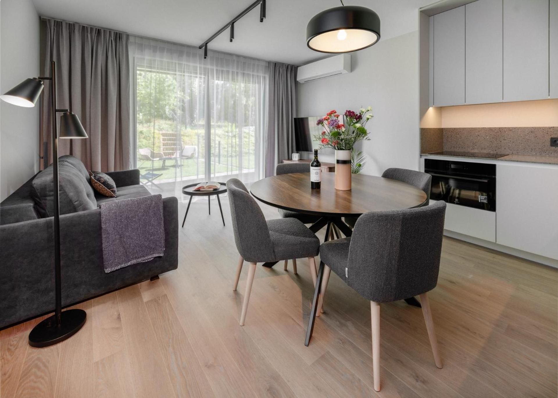 Four-person apartments with a forest garden