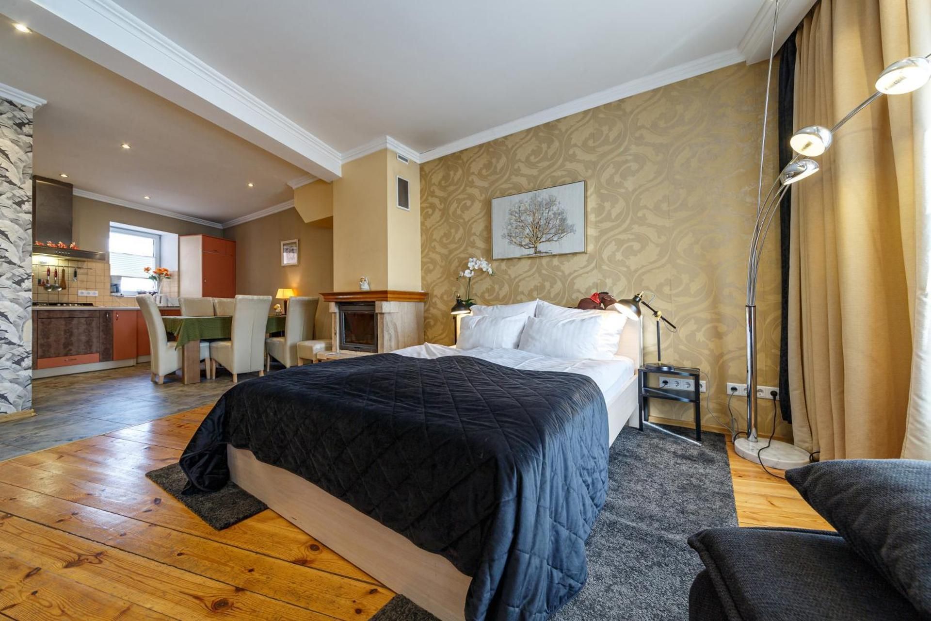 One-Bedroom Apartment with Fireplace