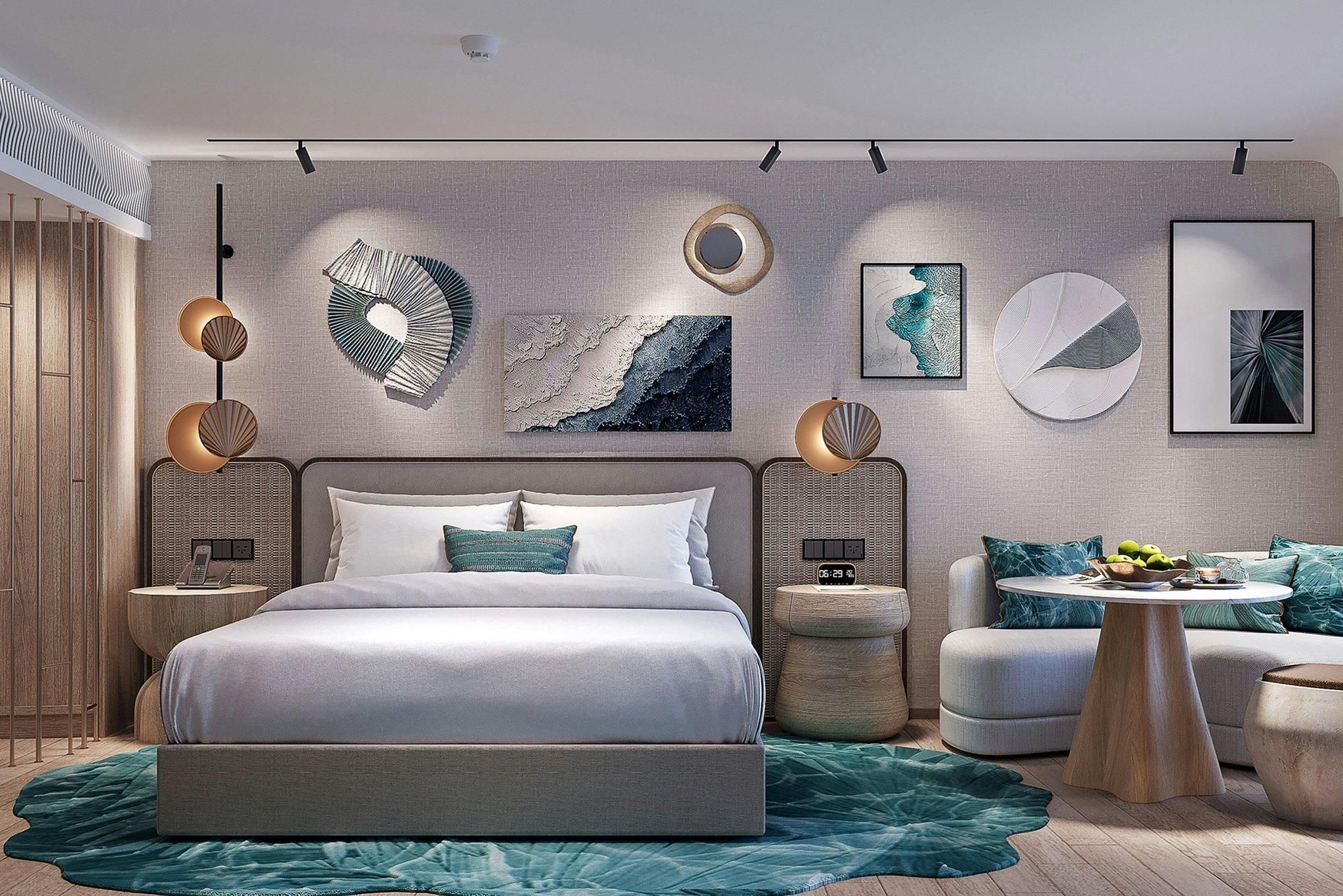 Family room, 1 King, Alternate: bunk beds, Resort view