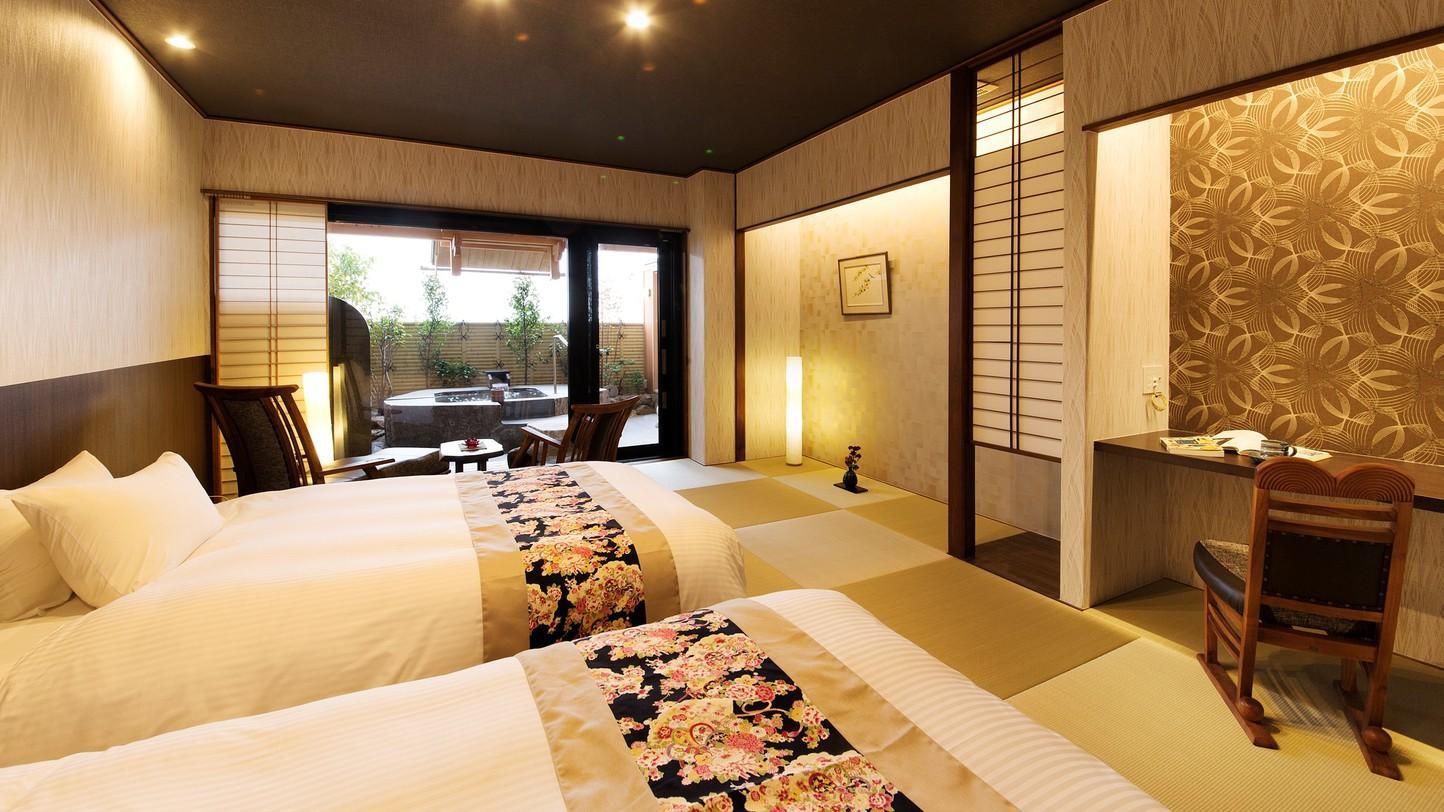 [No Smoking] Japanese Room twin beds rock bath