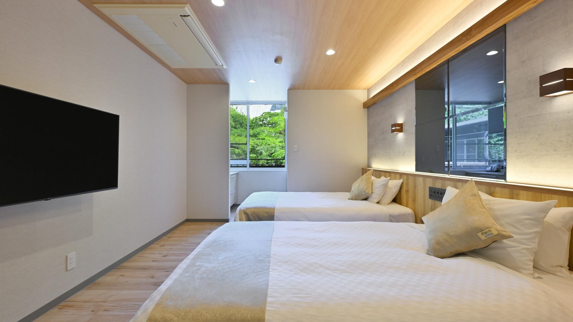 Western Modern Standard Twin Room with Open-Air Bath and Terrace